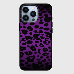 Чехол для iPhone 13 Pro Фиолетовый леопард, цвет: 3D-черный