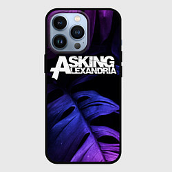 Чехол для iPhone 13 Pro Asking Alexandria neon monstera, цвет: 3D-черный