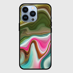 Чехол для iPhone 13 Pro Color waves, цвет: 3D-черный