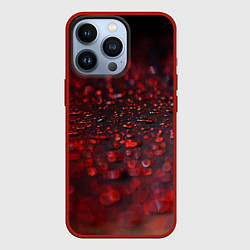 Чехол для iPhone 13 Pro Капли алого дождя, цвет: 3D-красный