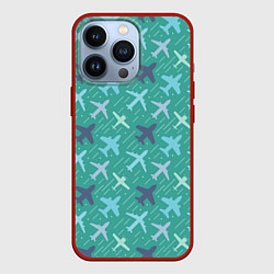 Чехол для iPhone 13 Pro Самолётики, цвет: 3D-красный