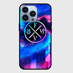Чехол для iPhone 13 Pro Bullet For My Valentine неоновый космос, цвет: 3D-черный