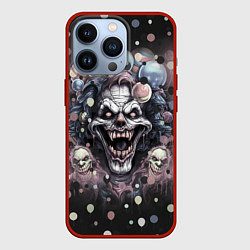Чехол для iPhone 13 Pro Клоун зомби, цвет: 3D-красный