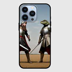 Чехол для iPhone 13 Pro Древний Рус против Ящера, цвет: 3D-черный