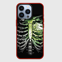 Чехол для iPhone 13 Pro Кошелек под сердцем, цвет: 3D-красный