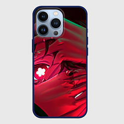 Чехол для iPhone 13 Pro Ху Тао смотрит - Геншин, цвет: 3D-тёмно-синий