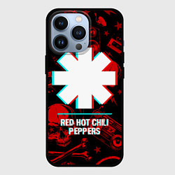 Чехол для iPhone 13 Pro Red Hot Chili Peppers rock glitch, цвет: 3D-черный