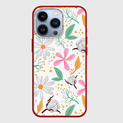 Чехол для iPhone 13 Pro Spring flowers, цвет: 3D-красный