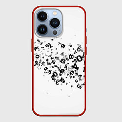 Чехол для iPhone 13 Pro Цифровой дым, цвет: 3D-красный