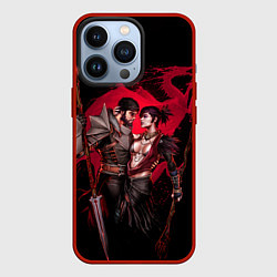 Чехол для iPhone 13 Pro Серый страж и Морриган, цвет: 3D-красный
