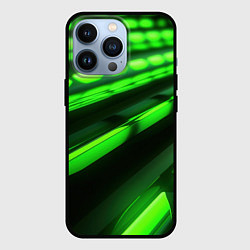 Чехол для iPhone 13 Pro Green neon abstract, цвет: 3D-черный