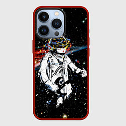 Чехол для iPhone 13 Pro Космонавт играет рок на гитаре, цвет: 3D-красный