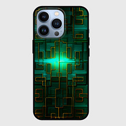 Чехол для iPhone 13 Pro Тёмно-зелёная электросхема, цвет: 3D-черный