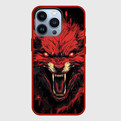 Чехол для iPhone 13 Pro Red wolf, цвет: 3D-красный