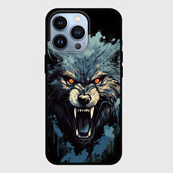 Чехол iPhone 13 Pro Blue black wolf