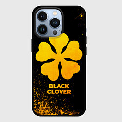 Чехол для iPhone 13 Pro Black Clover - gold gradient, цвет: 3D-черный