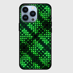 Чехол для iPhone 13 Pro Яркие зеленые точки, цвет: 3D-черный