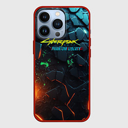 Чехол для iPhone 13 Pro Cyberpunk 2077 phantom liberty logo, цвет: 3D-красный