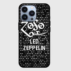 Чехол для iPhone 13 Pro Led Zeppelin glitch на темном фоне, цвет: 3D-черный