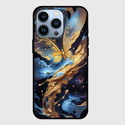 Чехол для iPhone 13 Pro Бабочка краски узор, цвет: 3D-черный