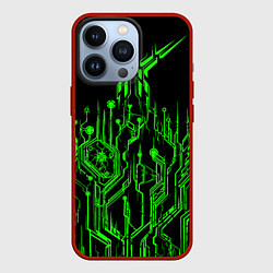 Чехол для iPhone 13 Pro Кислотный Киберпанк-модерн, цвет: 3D-красный