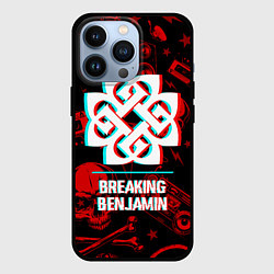 Чехол для iPhone 13 Pro Breaking Benjamin rock glitch, цвет: 3D-черный