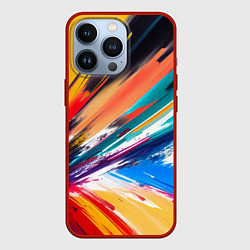 Чехол для iPhone 13 Pro Красочные пульсации, цвет: 3D-красный