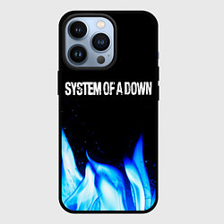 Чехол для iPhone 13 Pro System of a Down blue fire, цвет: 3D-черный