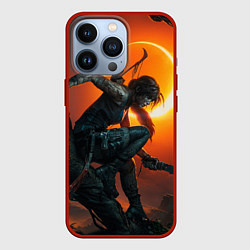 Чехол для iPhone 13 Pro Тень Лары Крофт, цвет: 3D-красный