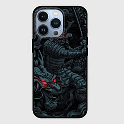 Чехол для iPhone 13 Pro Samurai and dragon, цвет: 3D-черный