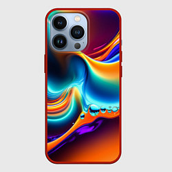 Чехол для iPhone 13 Pro Радужные линии абстракция, цвет: 3D-красный