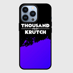 Чехол для iPhone 13 Pro Thousand Foot Krutch purple grunge, цвет: 3D-черный