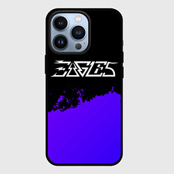 Чехол для iPhone 13 Pro Eagles purple grunge, цвет: 3D-черный