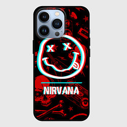 Чехол для iPhone 13 Pro Nirvana rock glitch, цвет: 3D-черный