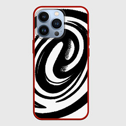 Чехол для iPhone 13 Pro Черно-белая воронка, цвет: 3D-красный