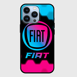 Чехол для iPhone 13 Pro Fiat - neon gradient, цвет: 3D-черный