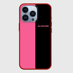 Чехол для iPhone 13 Pro Blackpink- двойной, цвет: 3D-красный