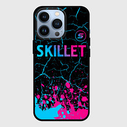 Чехол для iPhone 13 Pro Skillet - neon gradient: символ сверху, цвет: 3D-черный