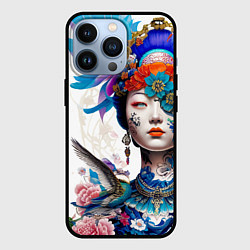 Чехол для iPhone 13 Pro Japanese girl - irezumi - tattoo, цвет: 3D-черный