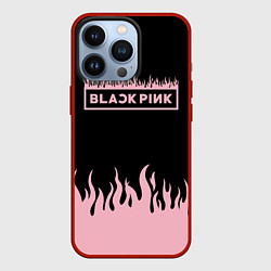 Чехол для iPhone 13 Pro Blackpink - flames, цвет: 3D-красный