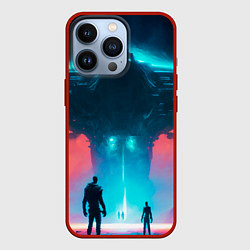 Чехол для iPhone 13 Pro Инопланетное вторжение, цвет: 3D-красный