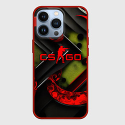 Чехол для iPhone 13 Pro CS GO abstract green red, цвет: 3D-красный