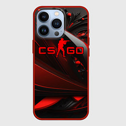 Чехол для iPhone 13 Pro CS GO red and black, цвет: 3D-красный