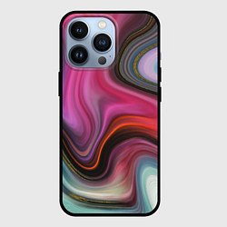 Чехол для iPhone 13 Pro Pink wave, цвет: 3D-черный