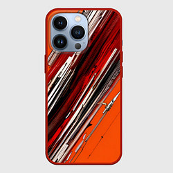 Чехол для iPhone 13 Pro Киберпанк модерн линии, цвет: 3D-красный