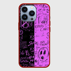 Чехол для iPhone 13 Pro Dead inside purple black, цвет: 3D-красный