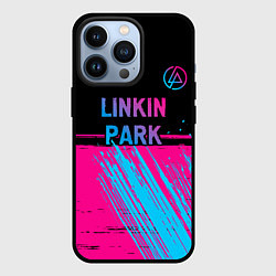 Чехол для iPhone 13 Pro Linkin Park - neon gradient: символ сверху, цвет: 3D-черный