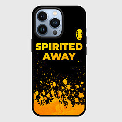 Чехол для iPhone 13 Pro Spirited Away - gold gradient: символ сверху, цвет: 3D-черный