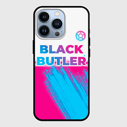 Чехол для iPhone 13 Pro Black Butler neon gradient style: символ сверху, цвет: 3D-черный