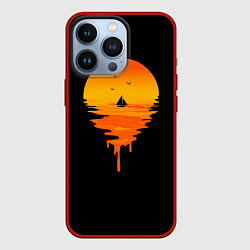 Чехол для iPhone 13 Pro Лавовый закат, цвет: 3D-красный